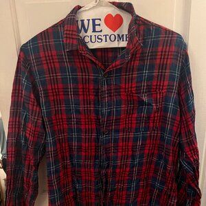 Epaulet Button Down Flannel - Size XL